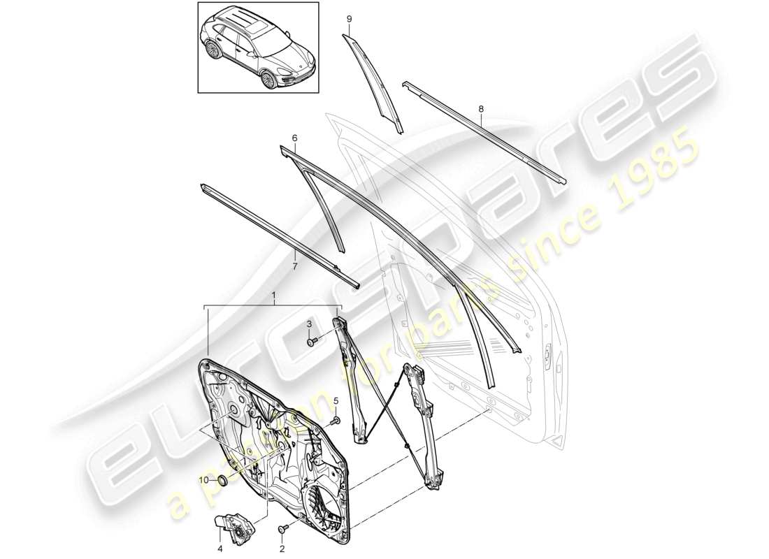 a part diagram from the porsche 2012 (cayenne e2 92a) parts catalogue