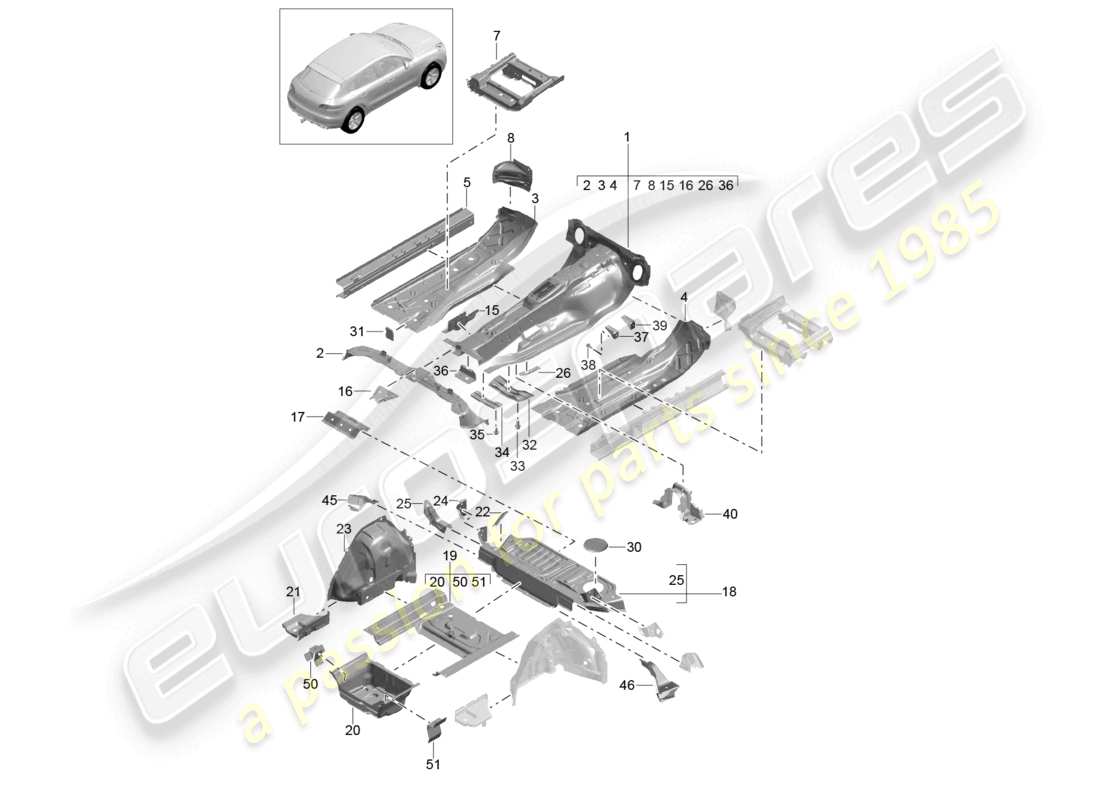 a part diagram from the porsche 2016 (macan) parts catalogue