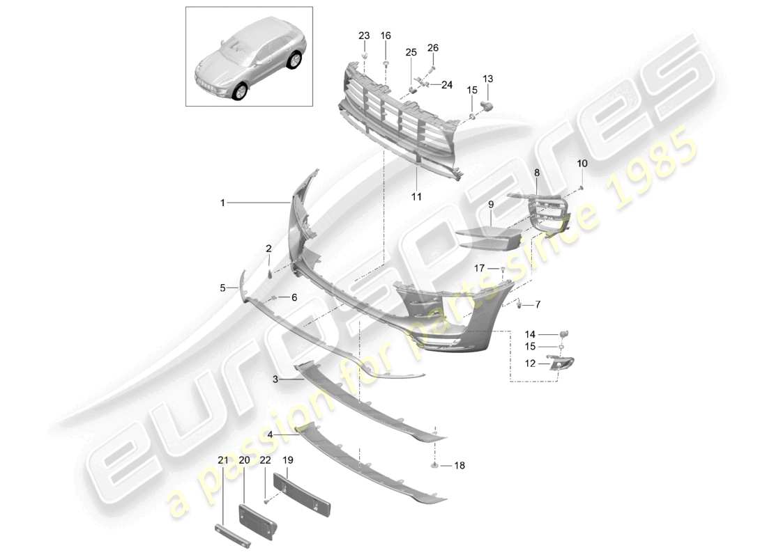 a part diagram from the porsche macan parts catalogue