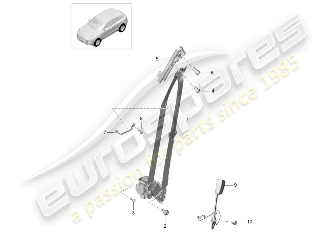 a part diagram from the porsche 2016 (macan) parts catalogue