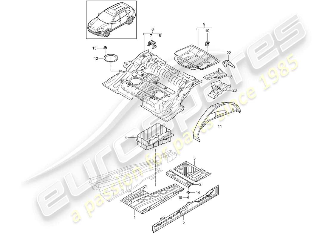 a part diagram from the porsche cayenne parts catalogue