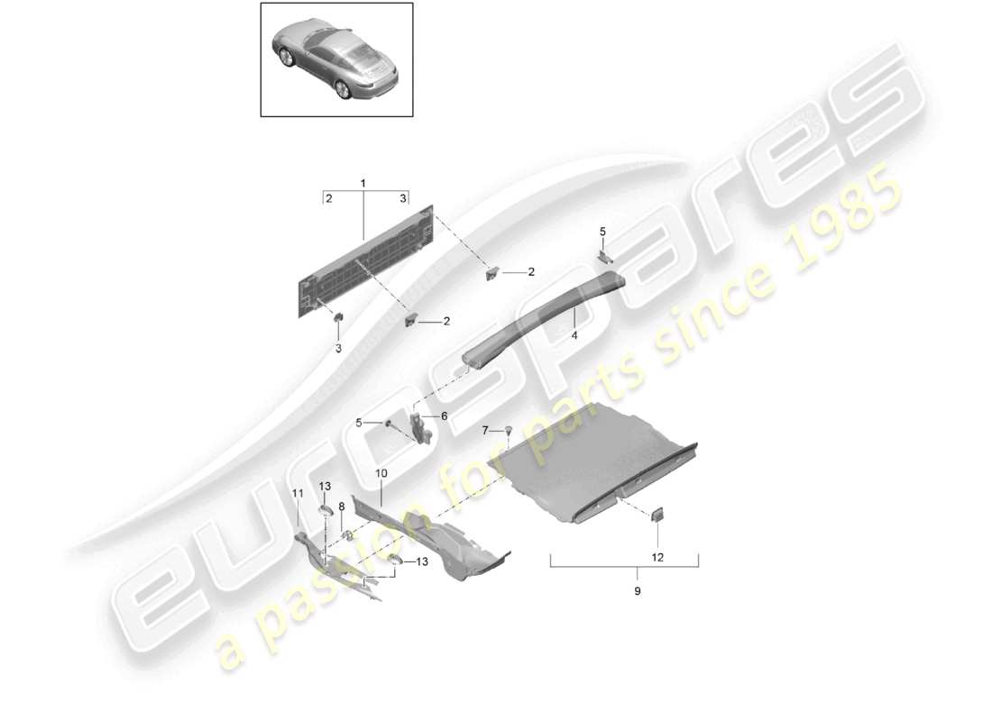 a part diagram from the porsche 2019 (991-2) parts catalogue