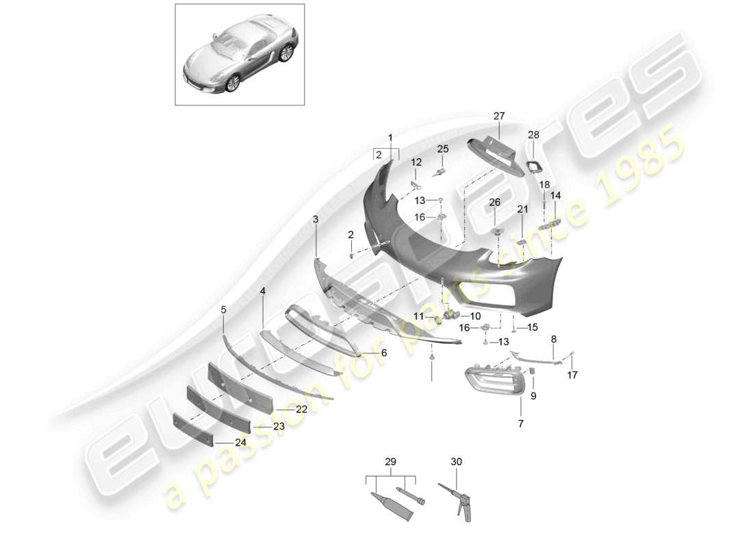 a part diagram from the porsche boxster parts catalogue