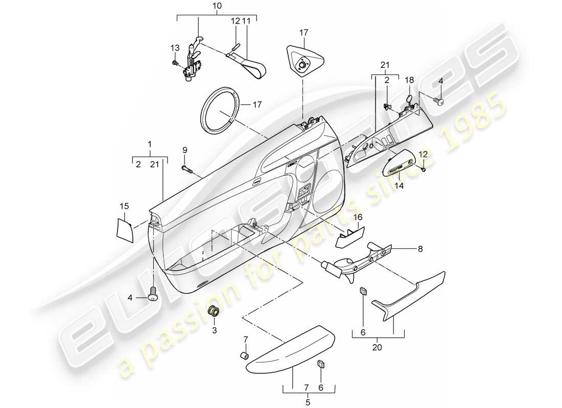 a part diagram from the porsche 2009 (997-2 gt3) parts catalogue