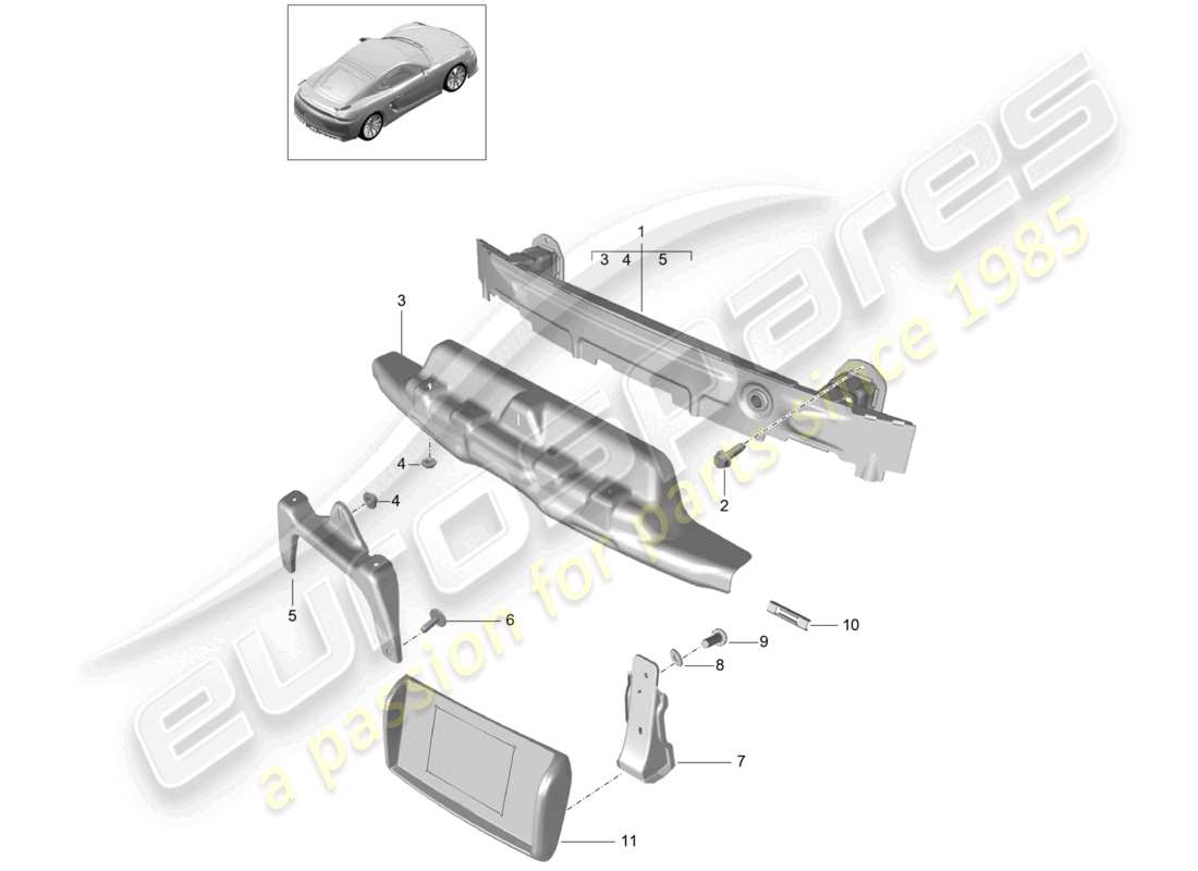 a part diagram from the porsche cayman parts catalogue
