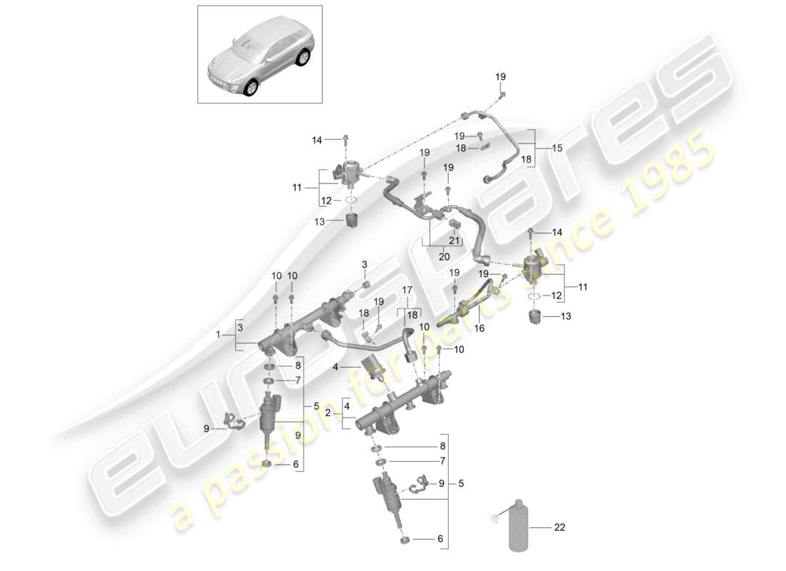 a part diagram from the porsche 2014 (macan) parts catalogue