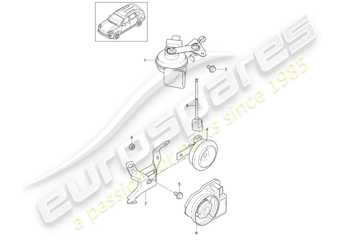 a part diagram from the porsche cayenne parts catalogue