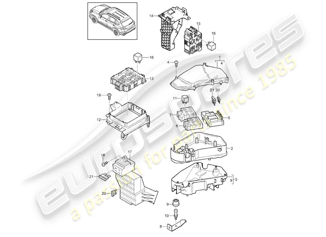 a part diagram from the porsche 2014 (cayenne e2 92a) parts catalogue