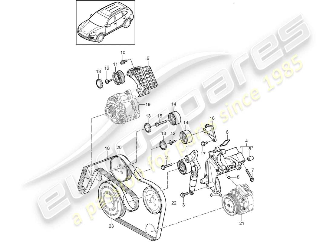 a part diagram from the porsche 2014 (cayenne e2 92a) parts catalogue