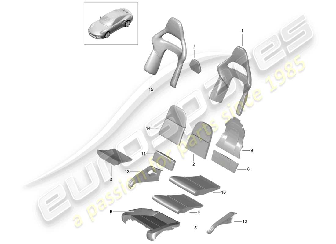 a part diagram from the porsche 991 parts catalogue