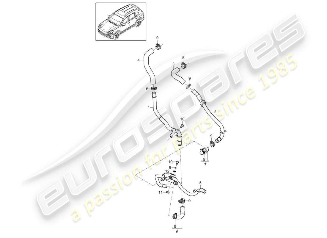 a part diagram from the porsche 2011 (cayenne e2 92a) parts catalogue