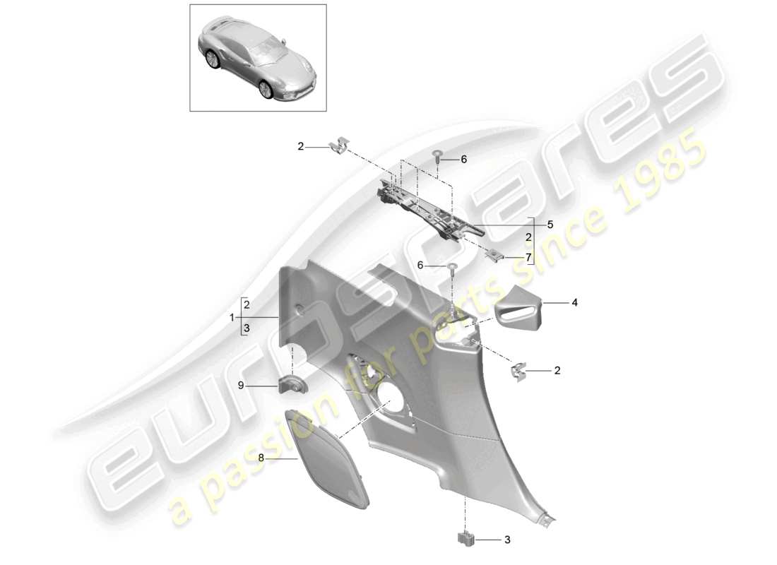 a part diagram from the porsche 991 parts catalogue