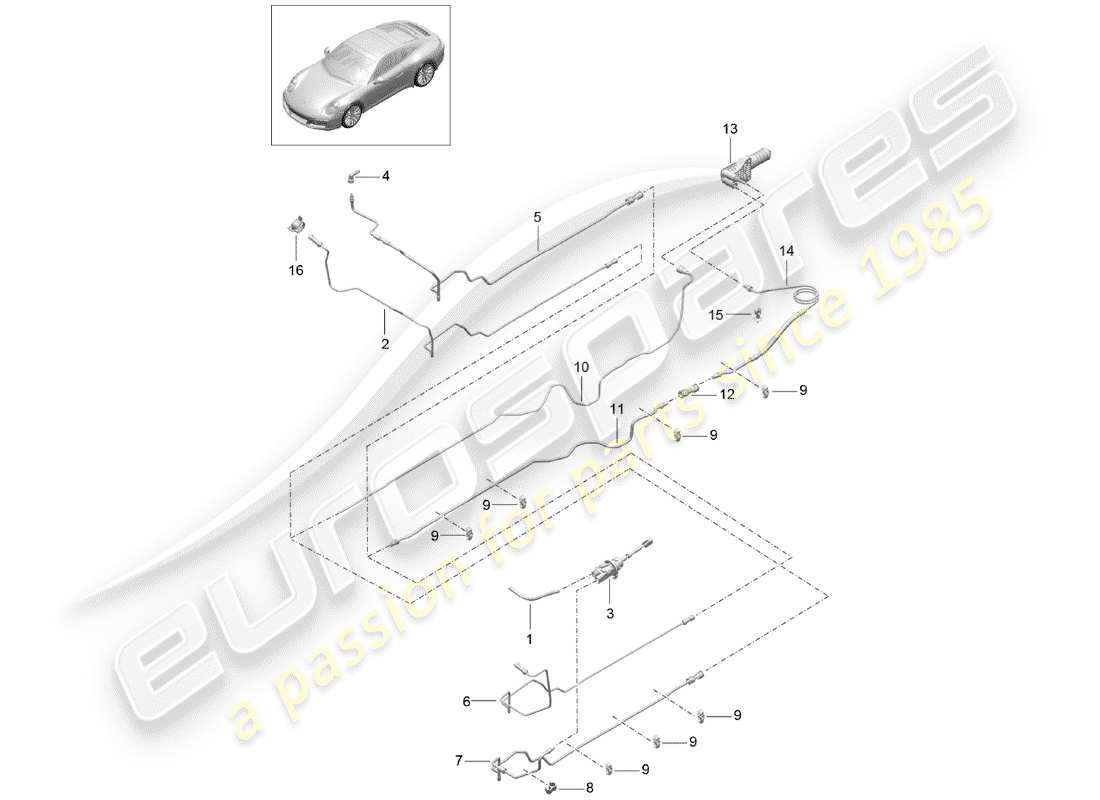 a part diagram from the porsche 991 parts catalogue