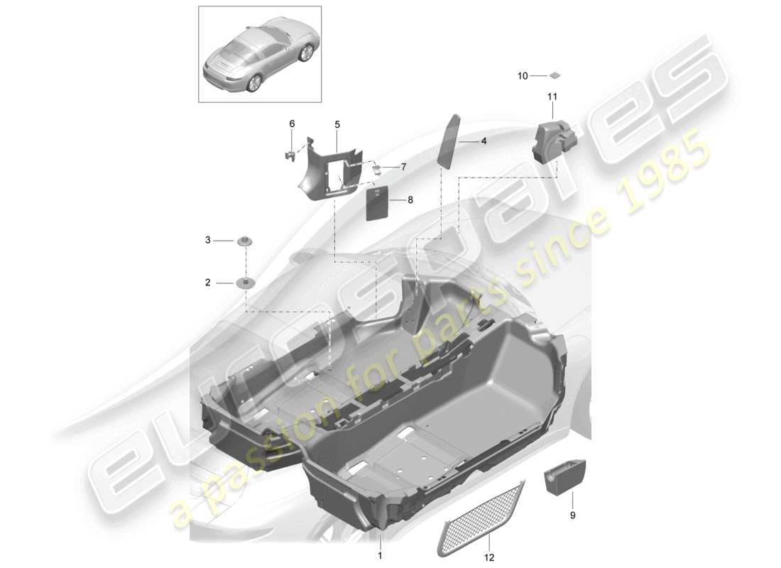 a part diagram from the porsche 991 parts catalogue
