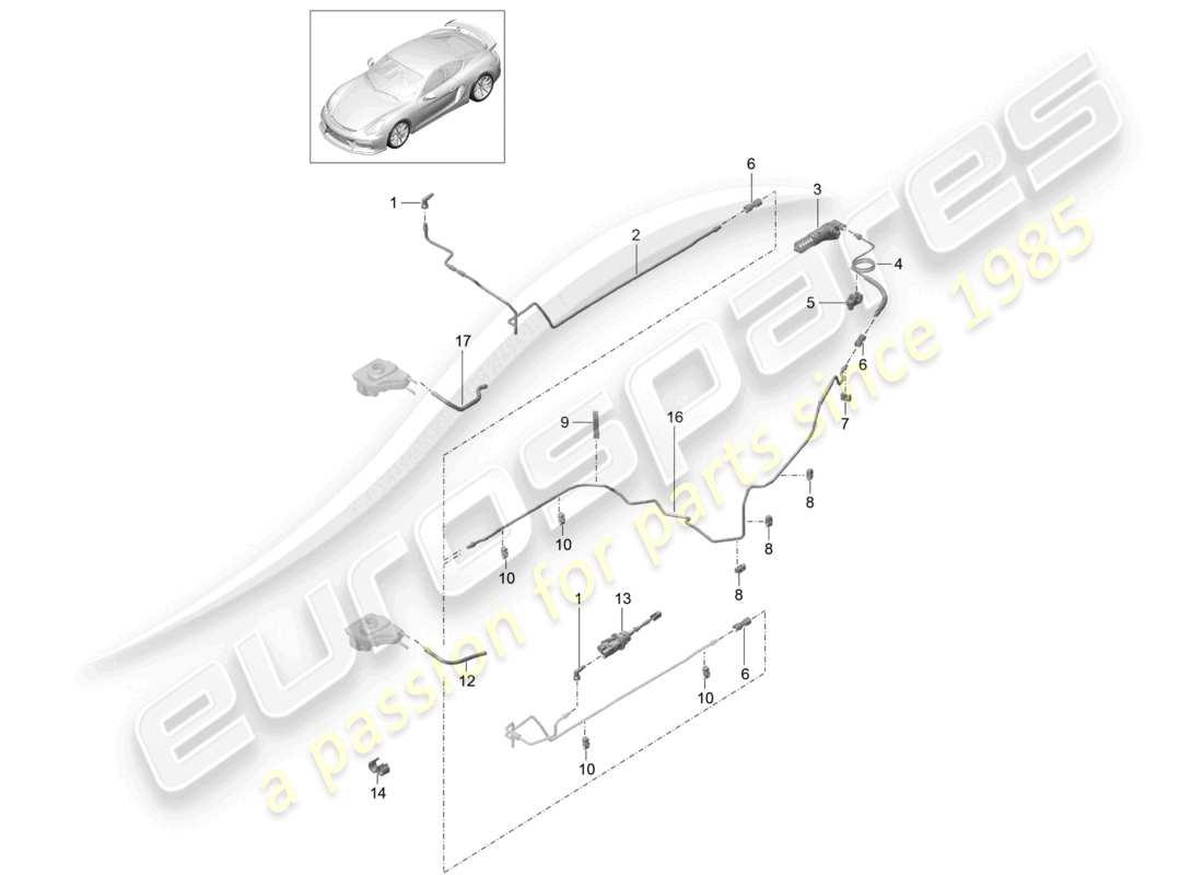 a part diagram from the porsche 2016 (981 cayman gt4) parts catalogue