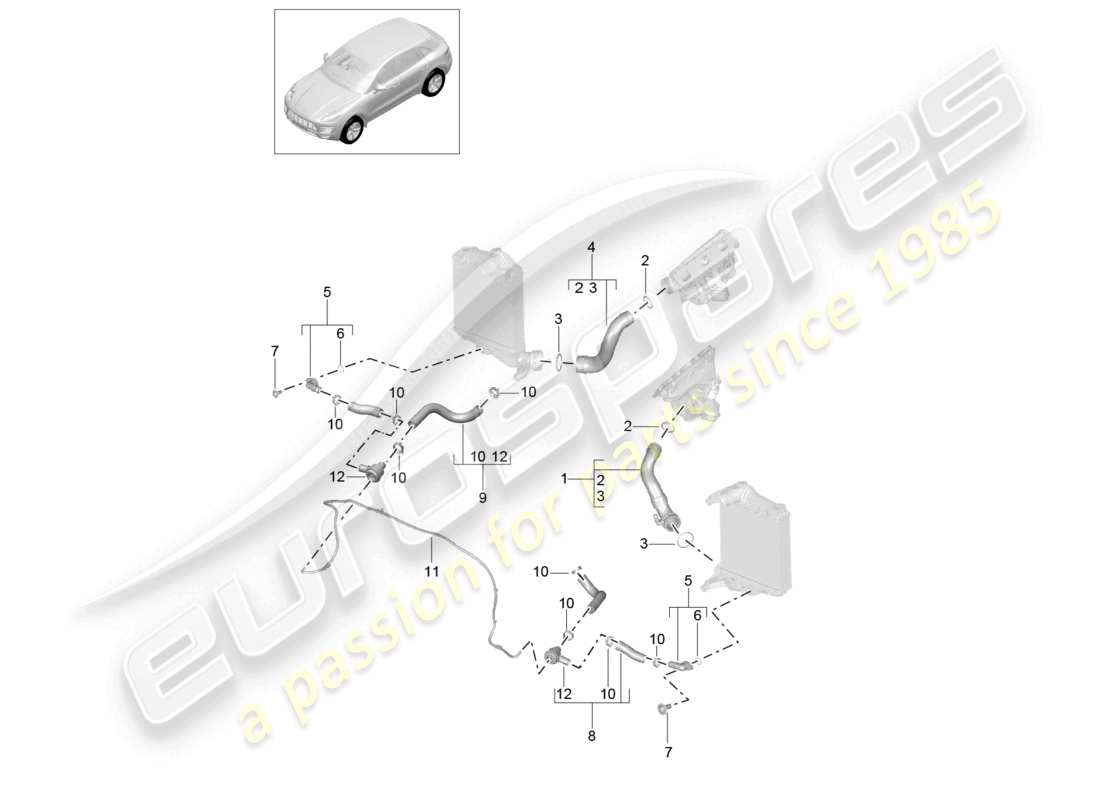 VIEW PARTS DIAGRAMS FROM THE PORSCHE MACAN PARTS CATALOGUE a part diagram from the porsche macan parts catalogue