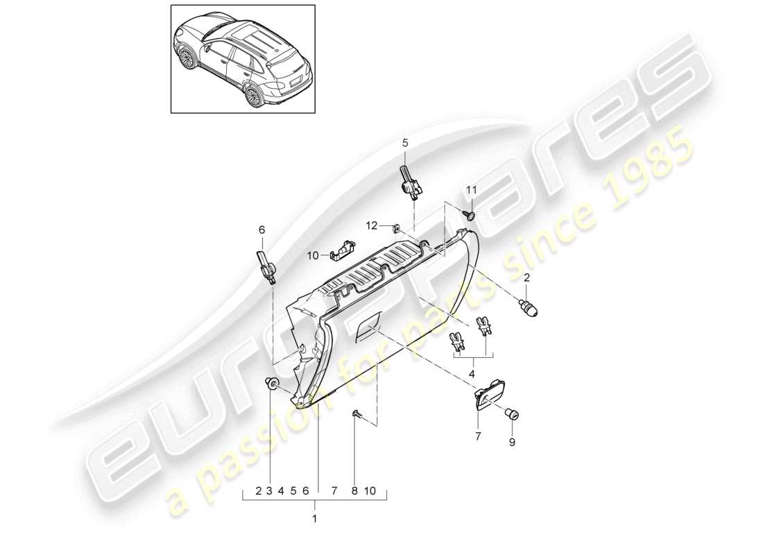 a part diagram from the porsche 2013 (cayenne e2 92a) parts catalogue