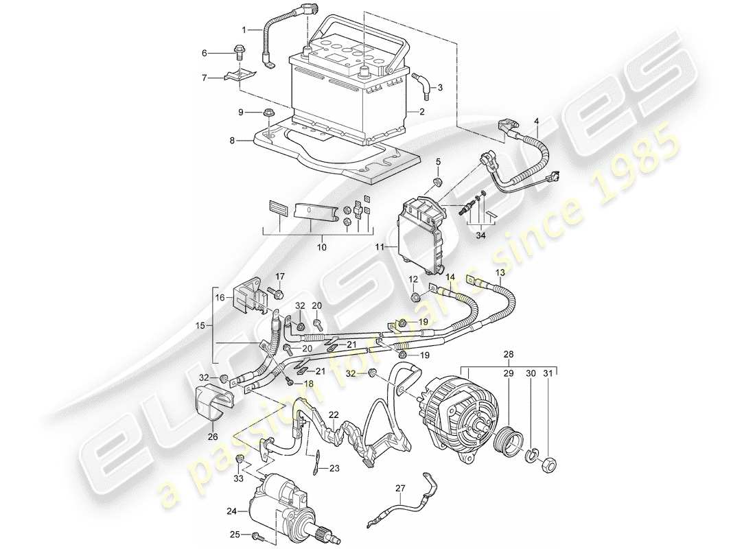 a part diagram from the porsche 997 parts catalogue