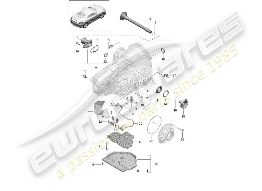 a part diagram from the porsche boxster parts catalogue