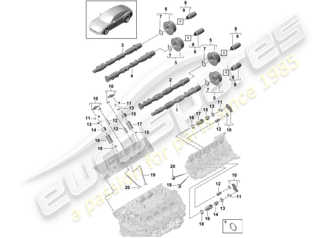 a part diagram from the porsche 2020 (panamera 971-1) parts catalogue