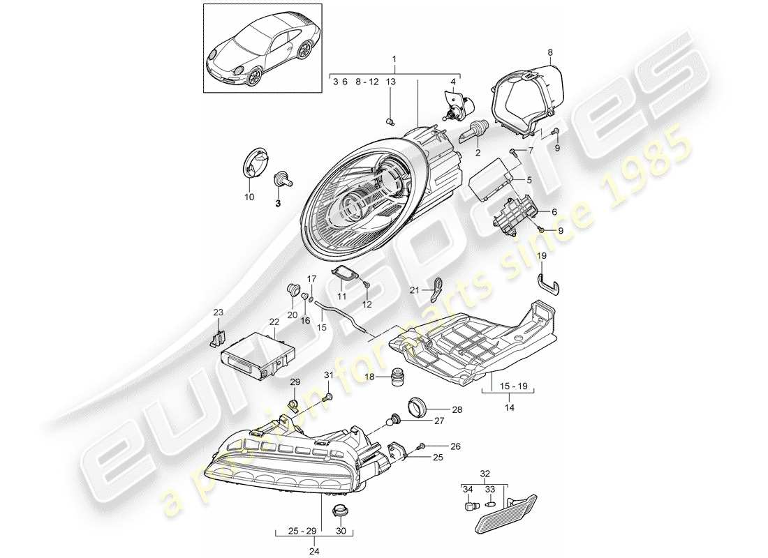 a part diagram from the porsche 997 parts catalogue