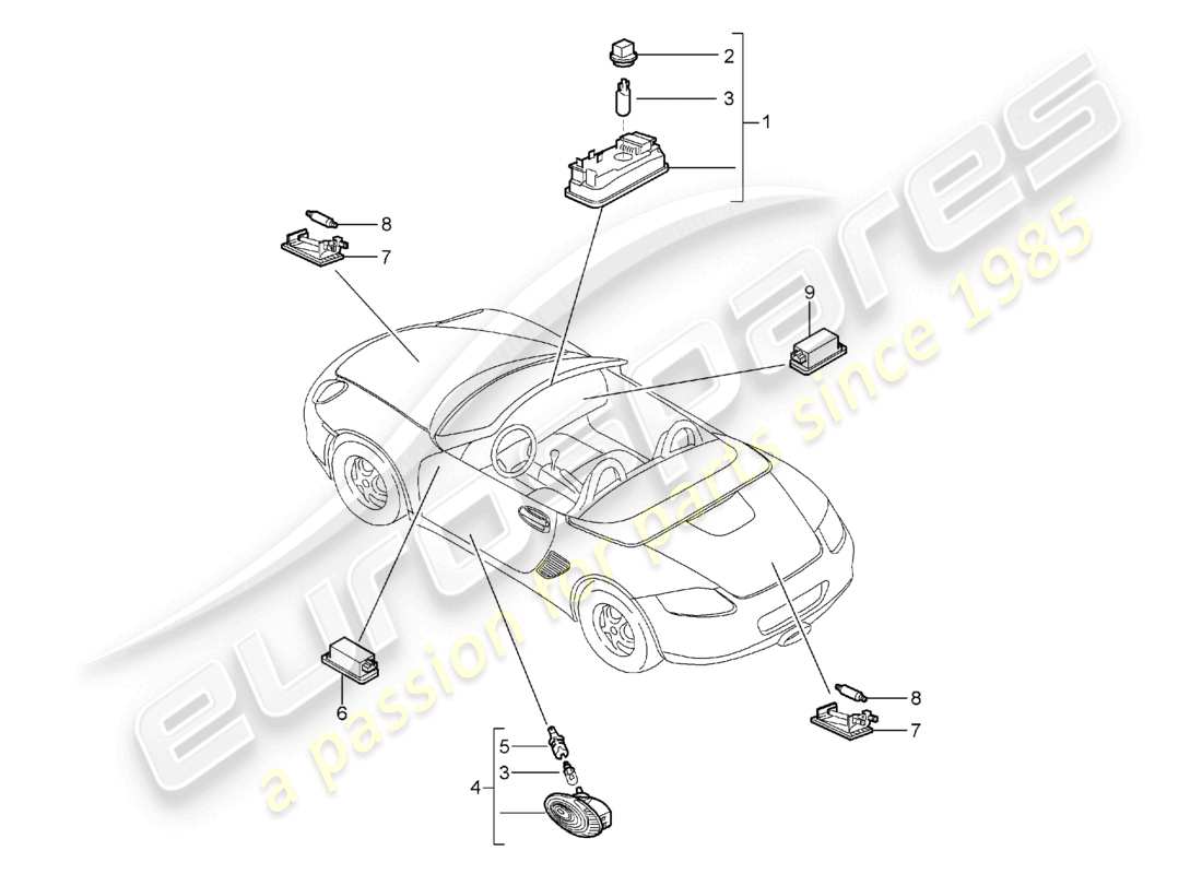 a part diagram from the porsche boxster parts catalogue