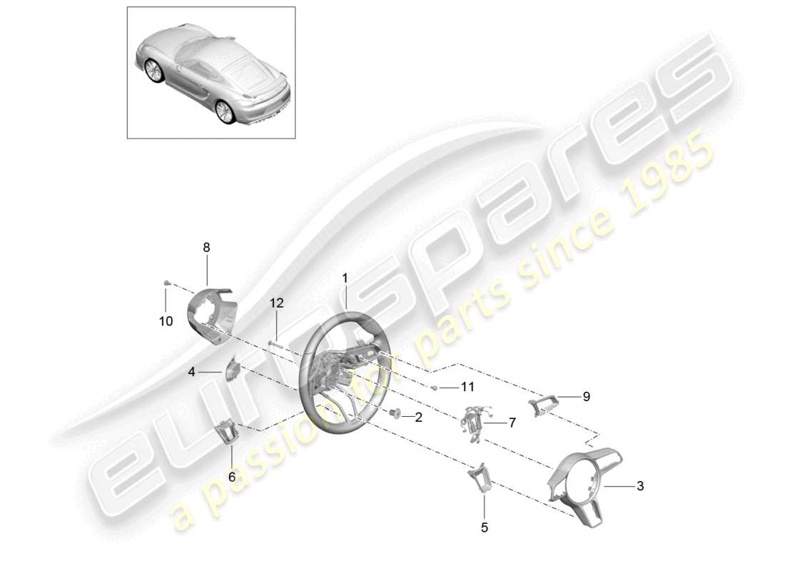 a part diagram from the porsche 2016 (981 cayman gt4) parts catalogue