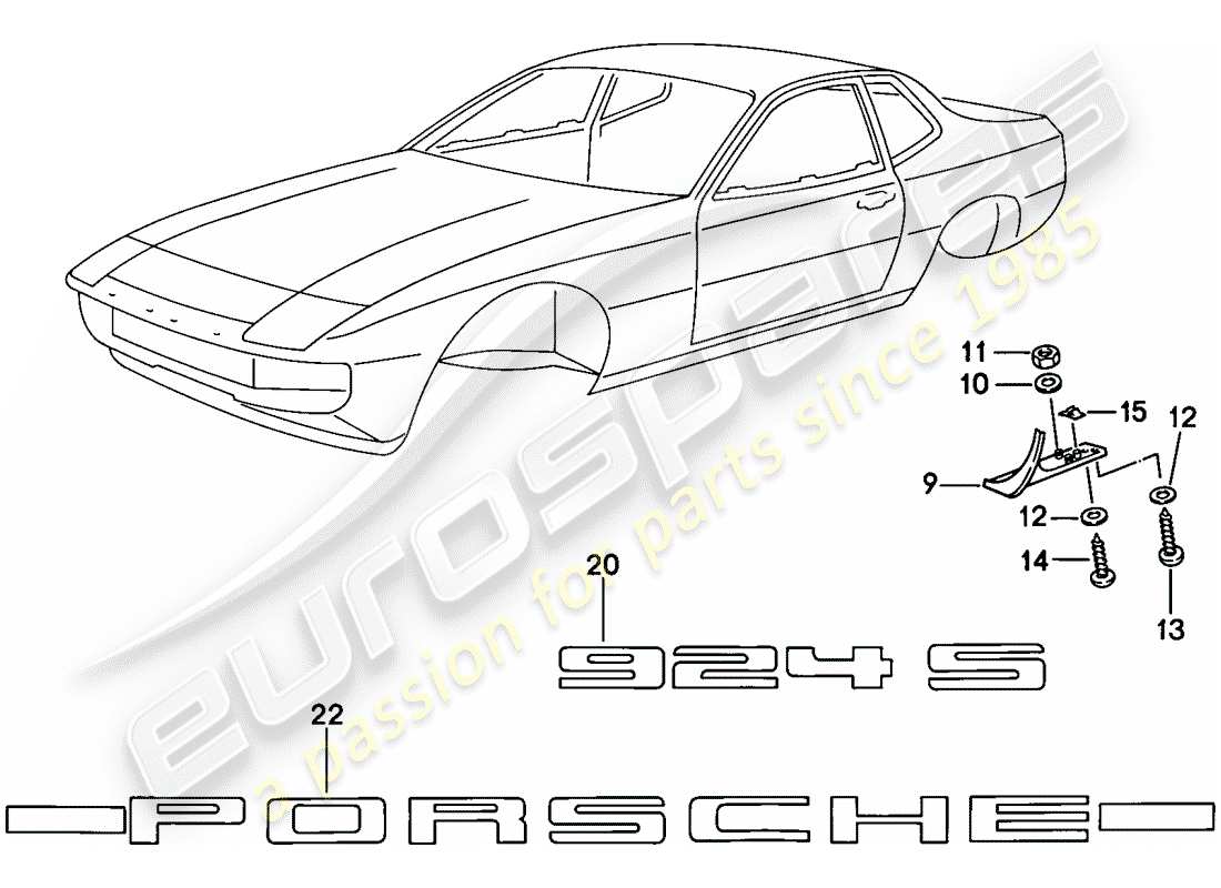 a part diagram from the porsche 1986 (924s) parts catalogue