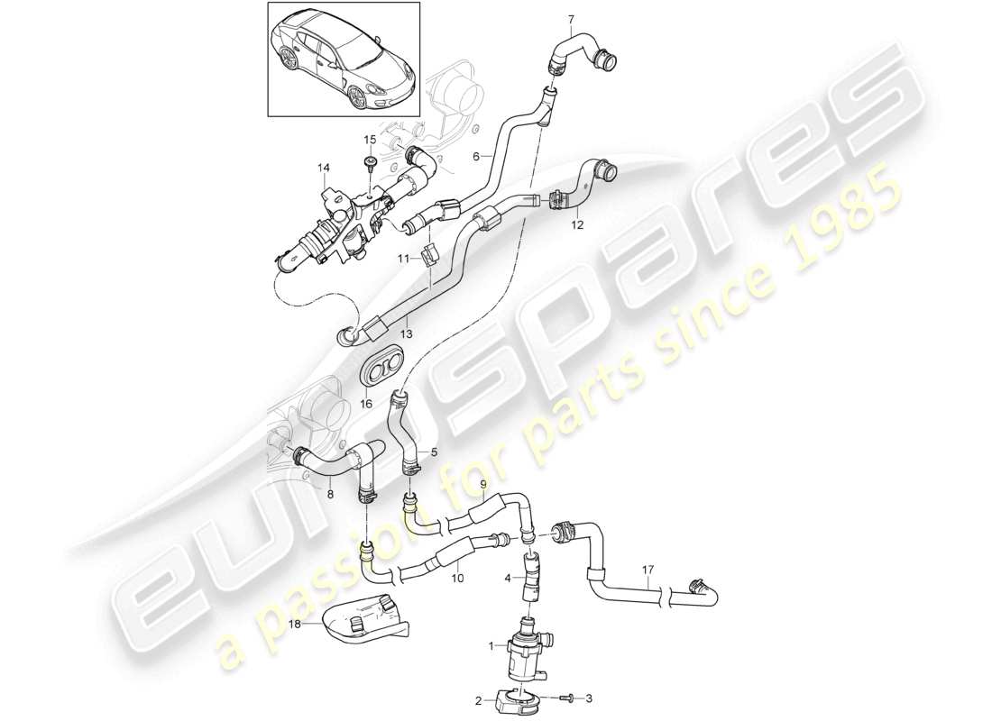 a part diagram from the porsche panamera parts catalogue