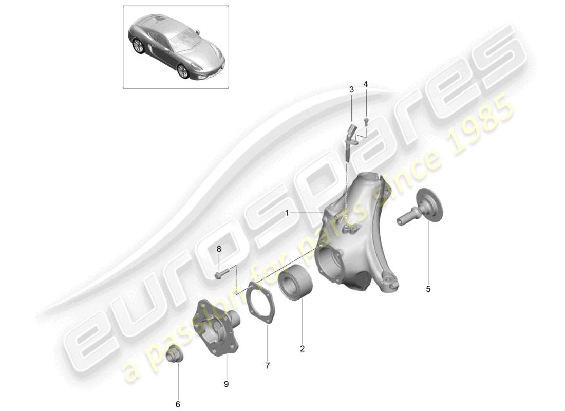 a part diagram from the porsche cayman parts catalogue