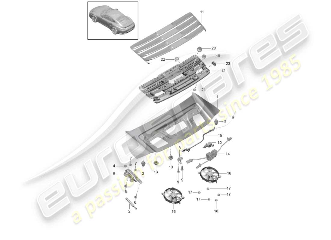 a part diagram from the porsche 991 parts catalogue