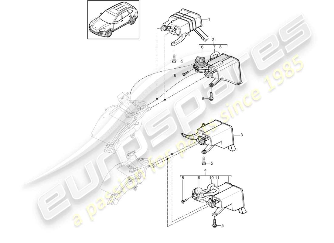 a part diagram from the porsche cayenne parts catalogue