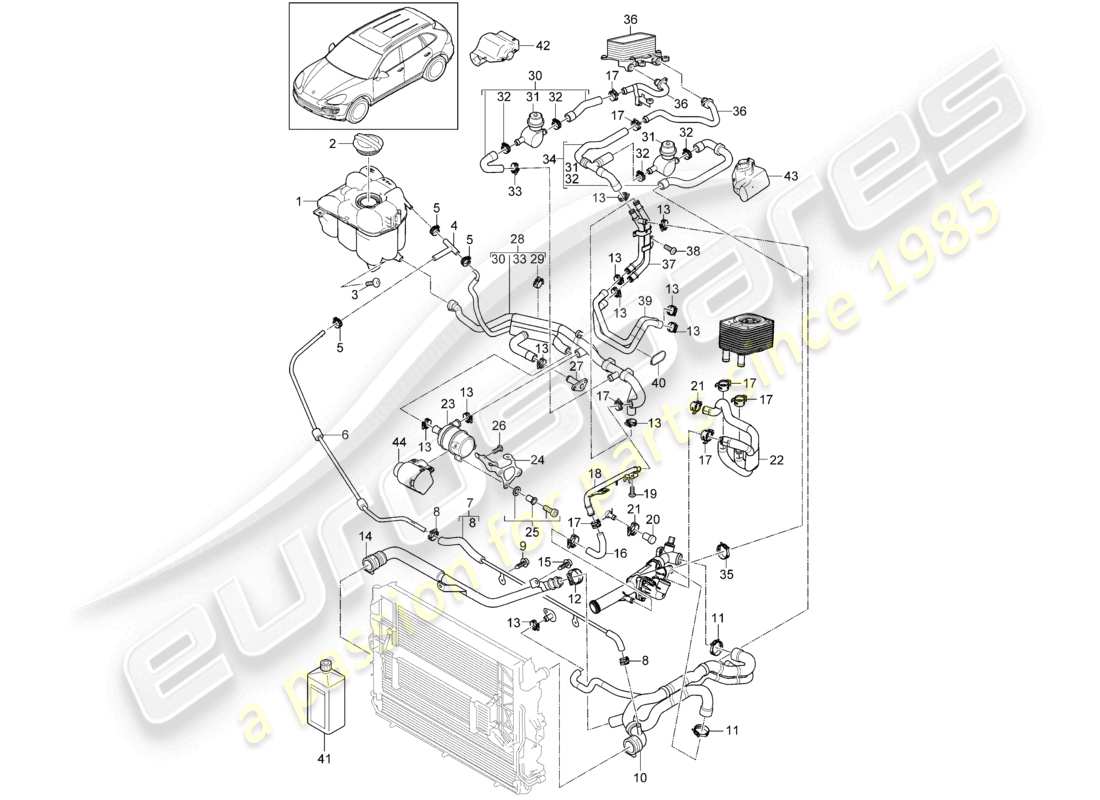 a part diagram from the porsche 2013 (cayenne e2 92a) parts catalogue