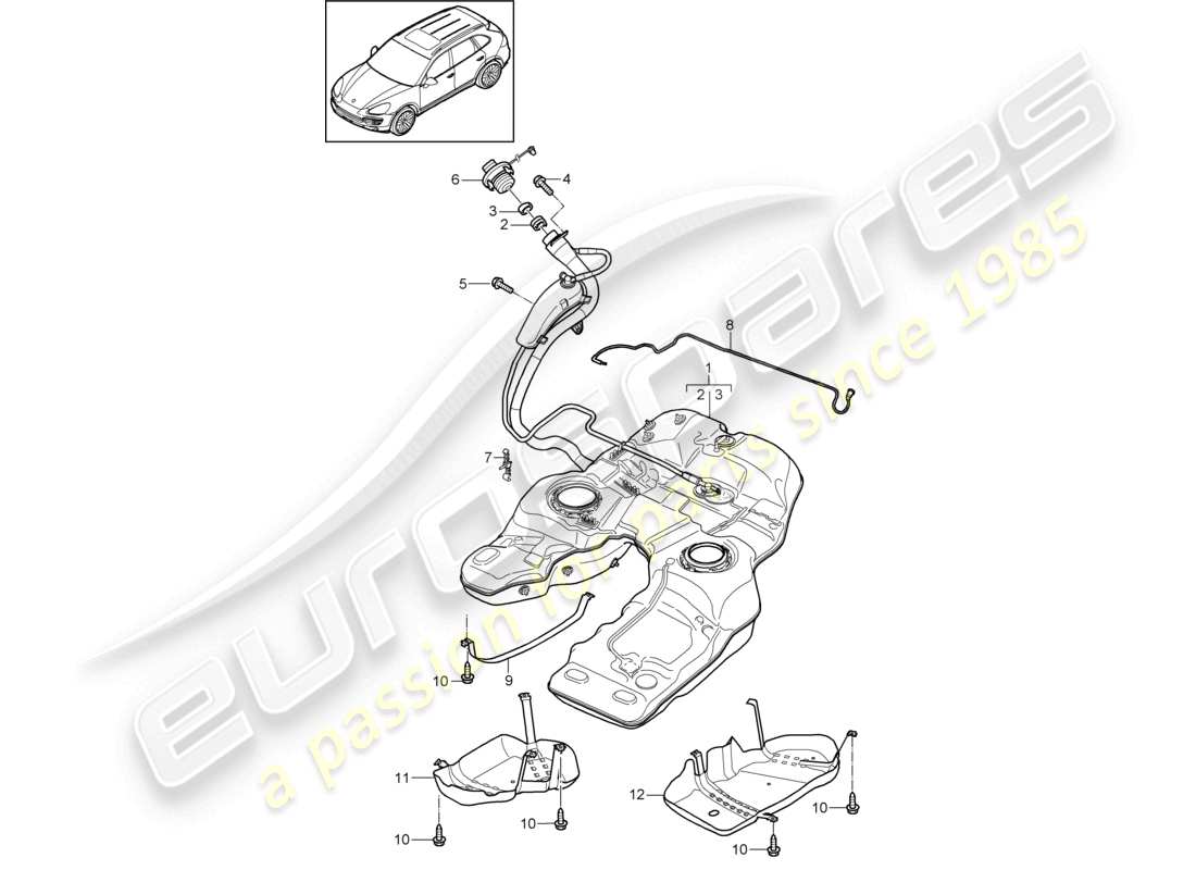 a part diagram from the porsche 2015 (cayenne e2 92a) parts catalogue