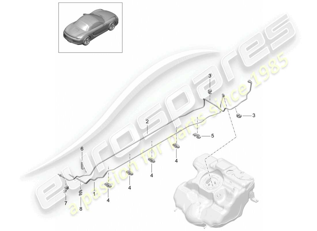 a part diagram from the porsche 2013 (981 boxster) parts catalogue