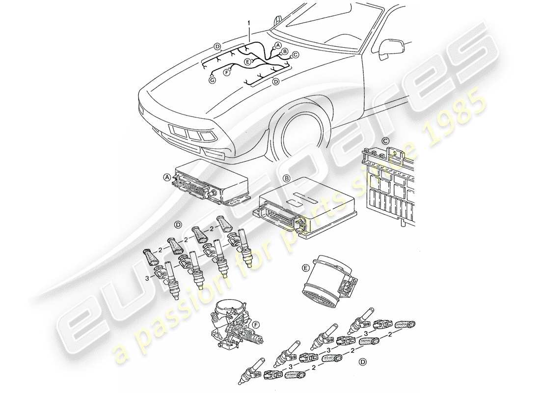 a part diagram from the porsche 1989 (928) parts catalogue