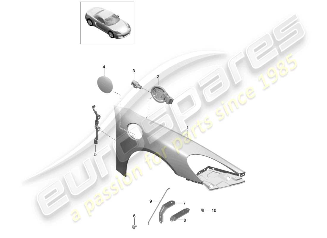 a part diagram from the porsche 2017 (718 boxster) parts catalogue