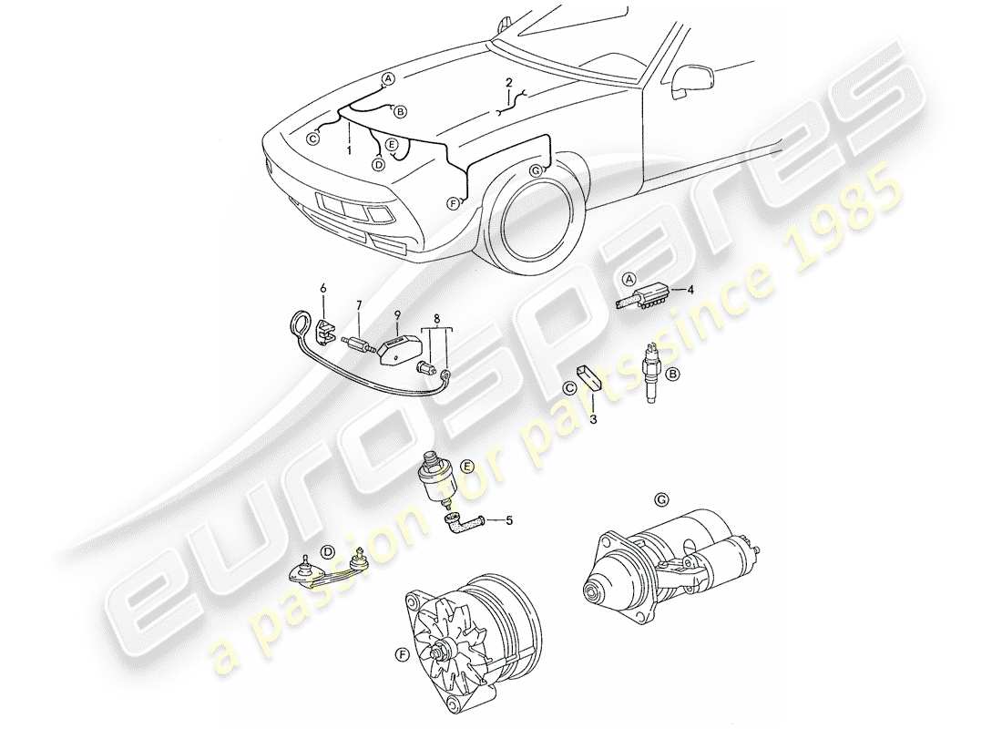 a part diagram from the porsche 1989 (928) parts catalogue