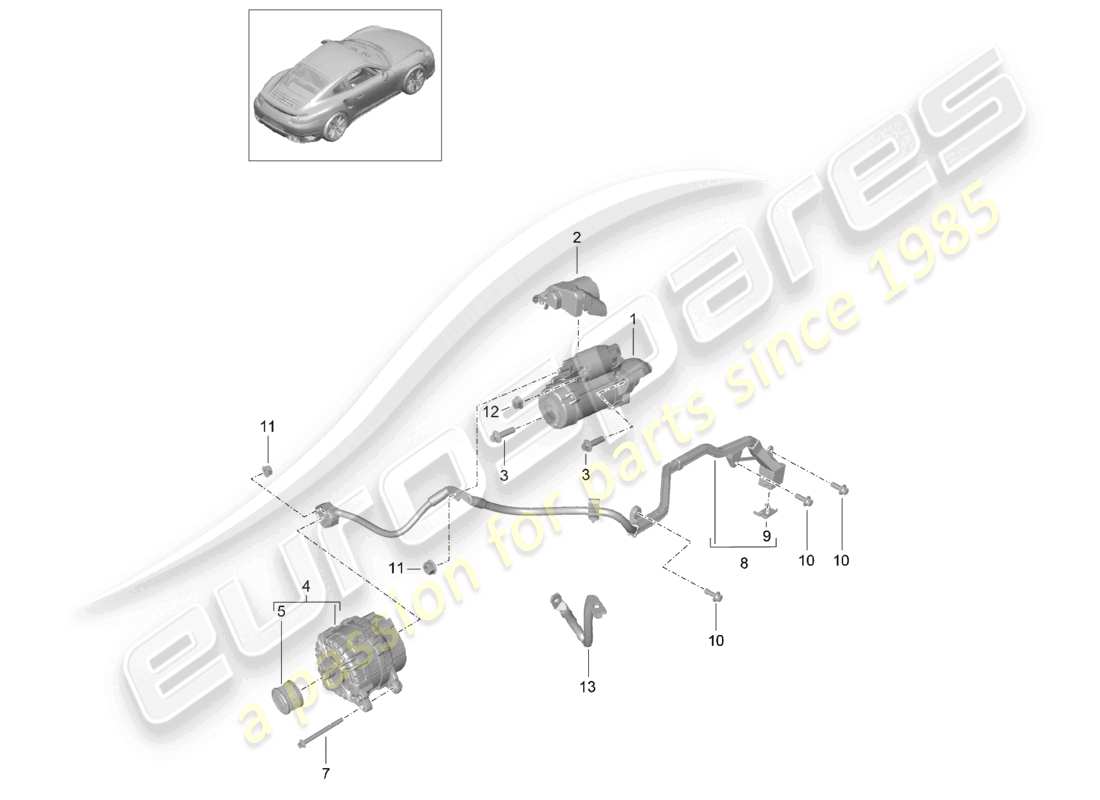 VIEW PARTS DIAGRAMS FROM THE PORSCHE 991 PARTS CATALOGUE a part diagram from the porsche 991 parts catalogue