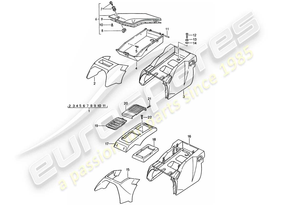 a part diagram from the porsche 1989 (928) parts catalogue