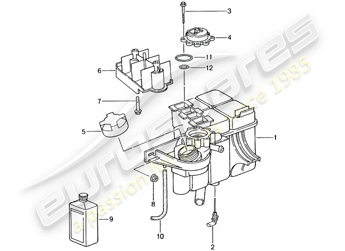 a part diagram from the porsche 2000 (996) parts catalogue