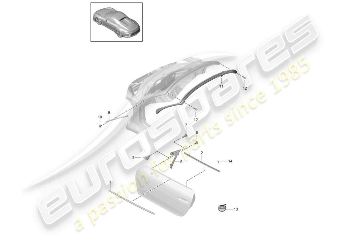 a part diagram from the porsche 991 parts catalogue