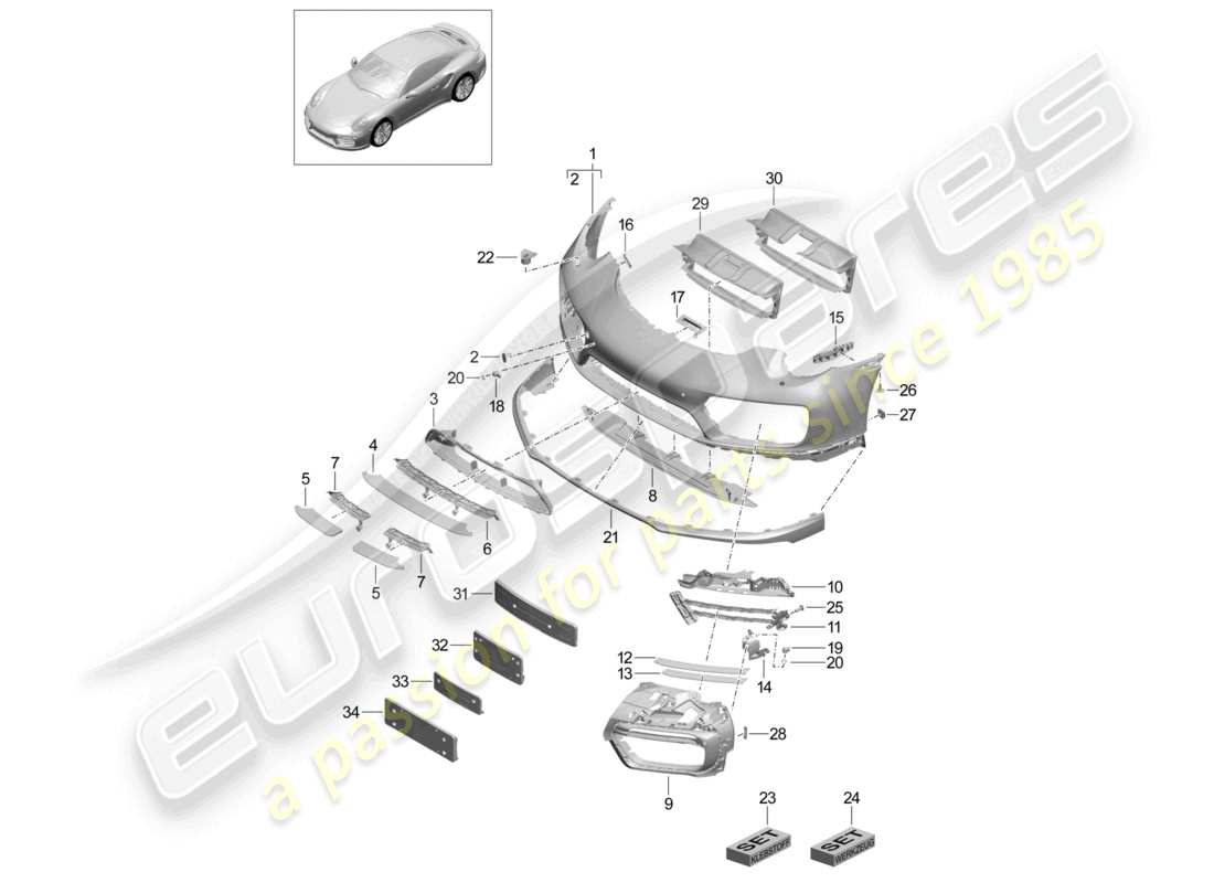 a part diagram from the porsche 991 parts catalogue