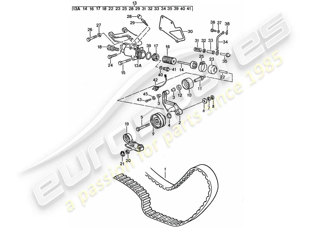 a part diagram from the porsche 1989 (928) parts catalogue