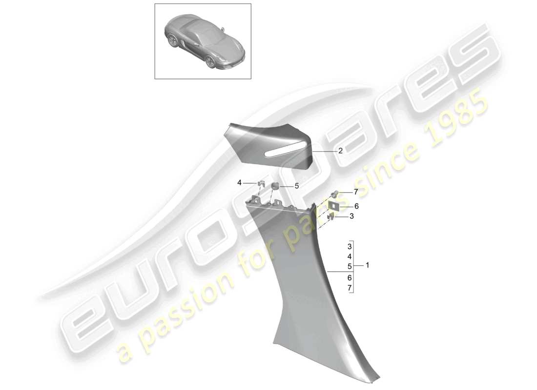 a part diagram from the porsche 2015 (981 boxster) parts catalogue
