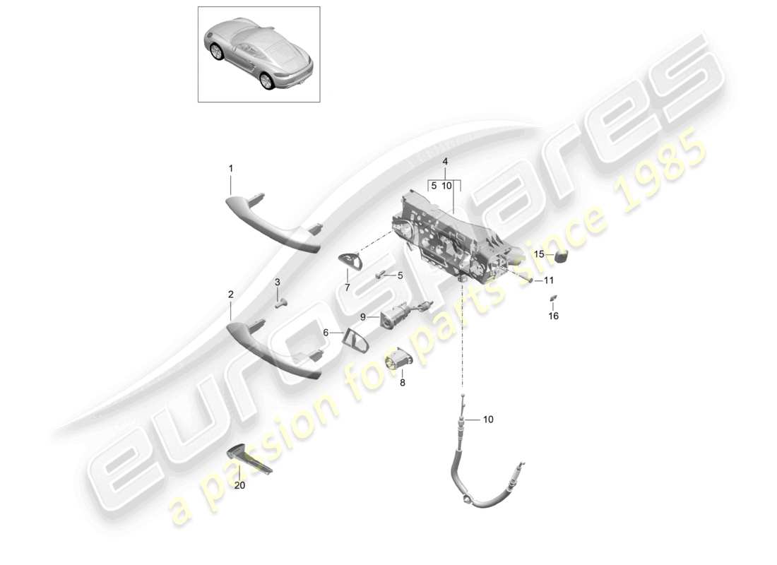 a part diagram from the porsche 2017 (718 cayman) parts catalogue