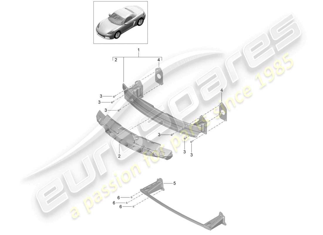a part diagram from the porsche 2019 (718 boxster) parts catalogue