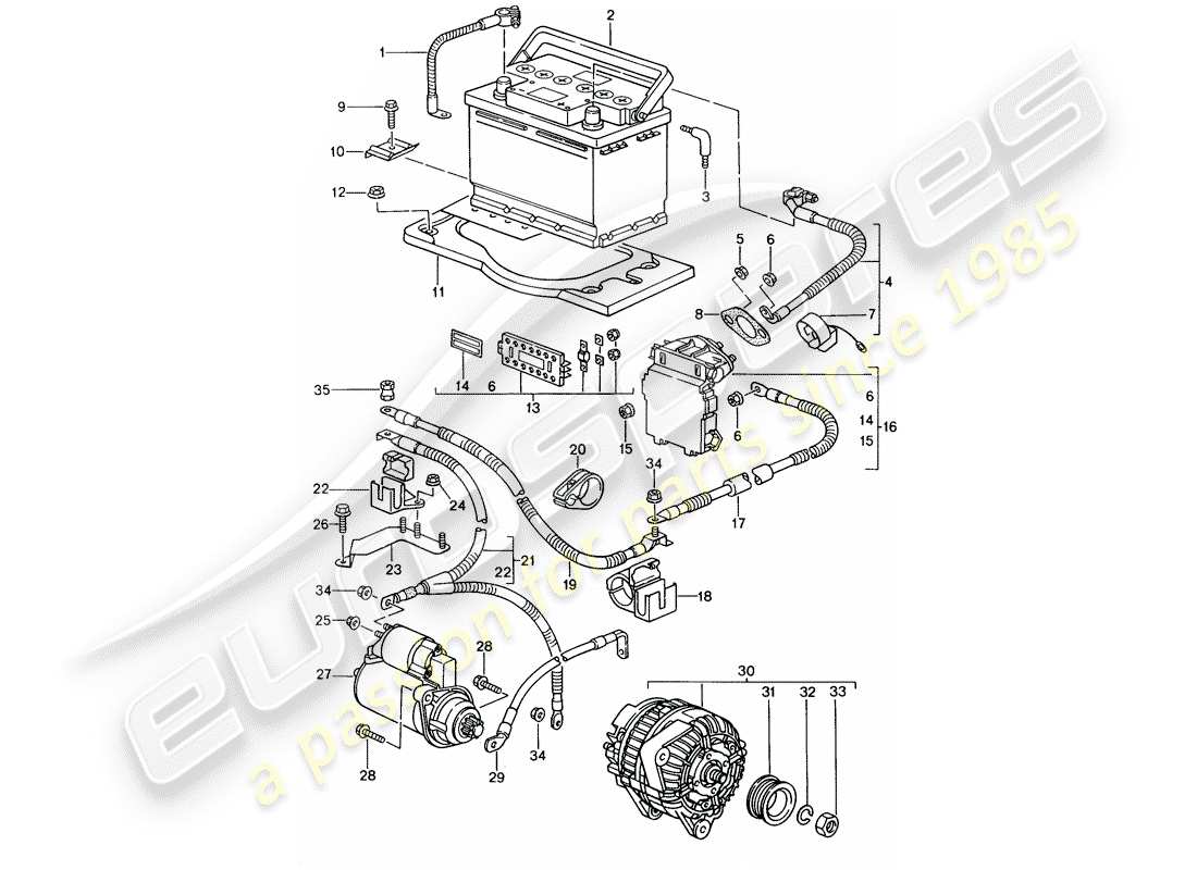 a part diagram from the porsche 1999 (996) parts catalogue