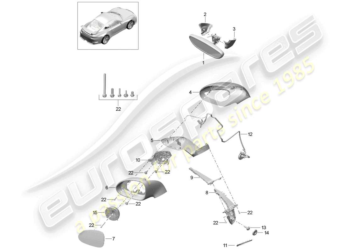 a part diagram from the porsche 991 parts catalogue