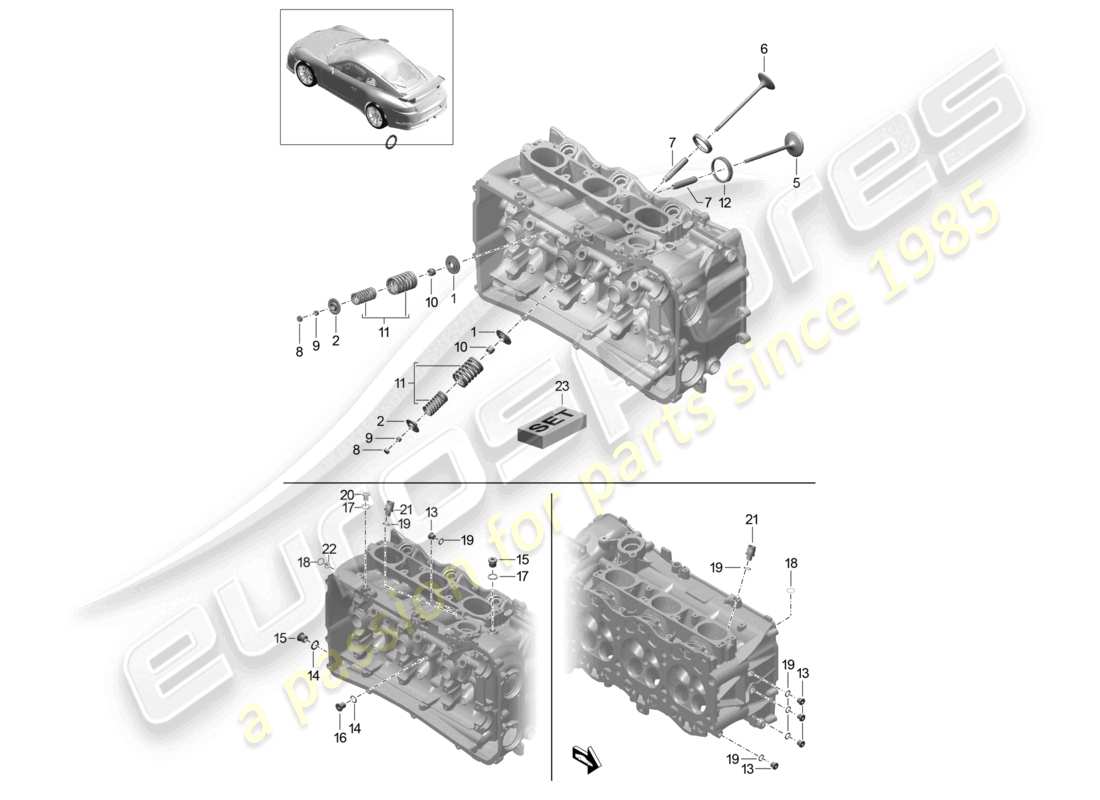 a part diagram from the porsche 2020 (991-2 r/gt3/rs) parts catalogue
